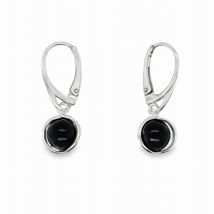 Handgefertigte Onyx-Ohrringe aus 925er Silber