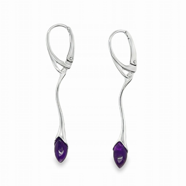 Handgefertigte Amethyst-Ohrringe aus 925er Silber