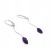 Elegante silberne Ohrringe mit violettem Edelstein