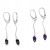 Minimalistisches Design Silberohrringe mit Amethyst