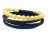 Herrenarmband aus schwarzem Leder und Bernstein