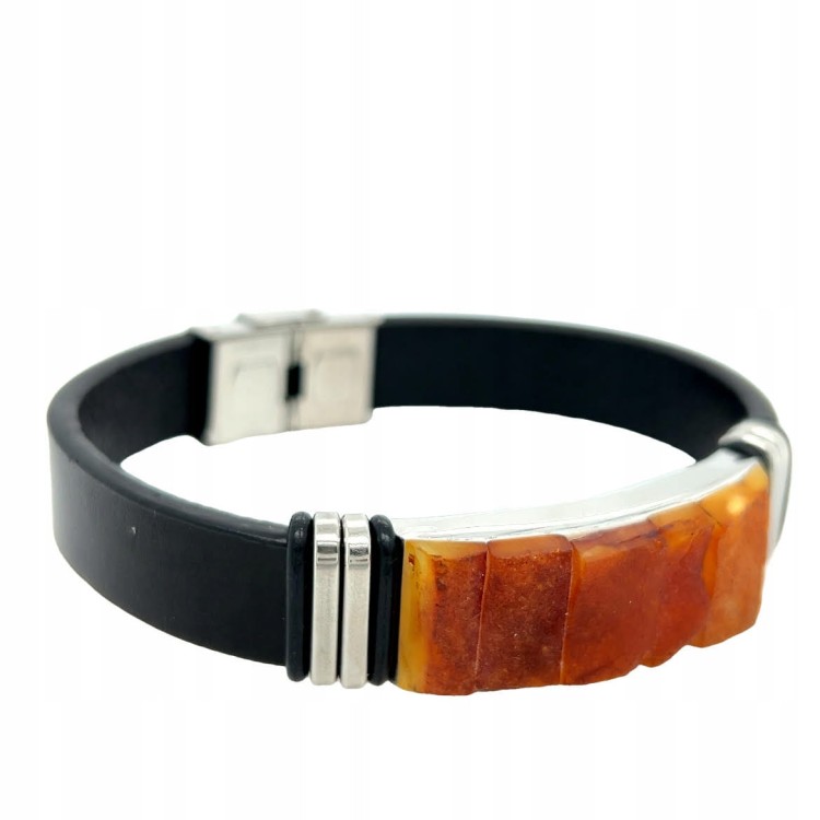 Bernstein Armband für Herren Cognac