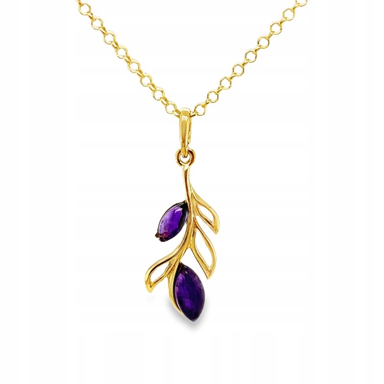 Silberanhänger mit Tropfen-Amethyst