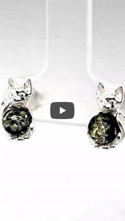 ohrringe silber katze bernstein schmuck