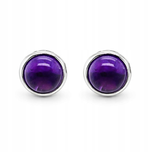 Silberohrringe mit natürlichem Amethyst