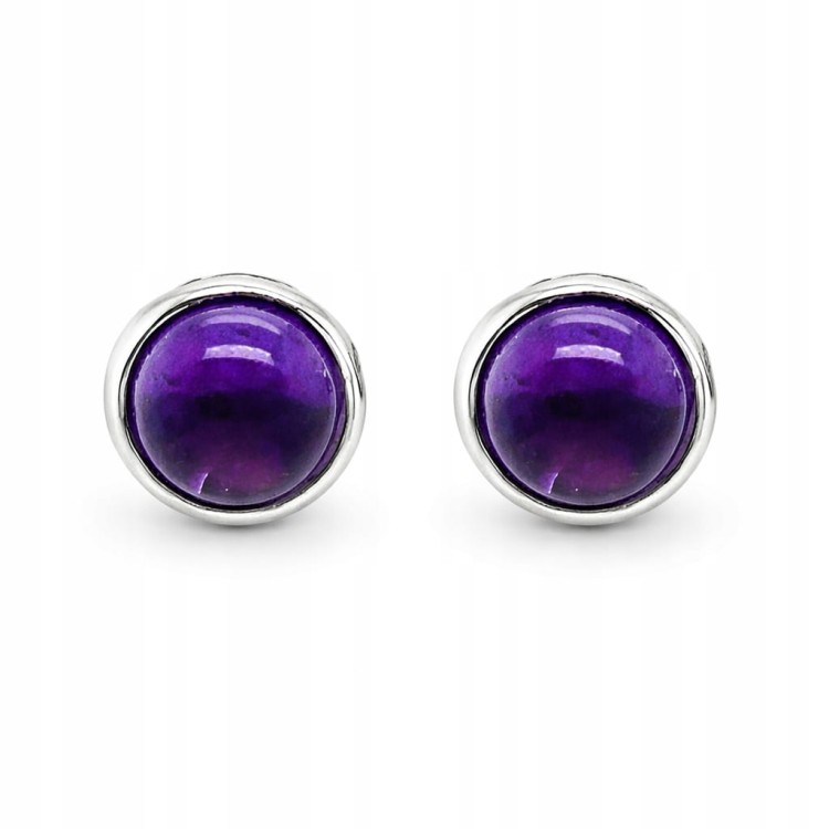 Silberohrringe mit natürlichem Amethyst