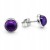 Elegante silberne Ohrringe mit violettem Edelstein