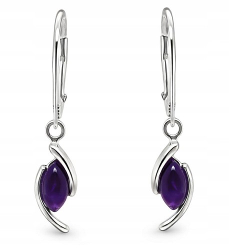 Silberohrringe mit natürlichem Amethyst