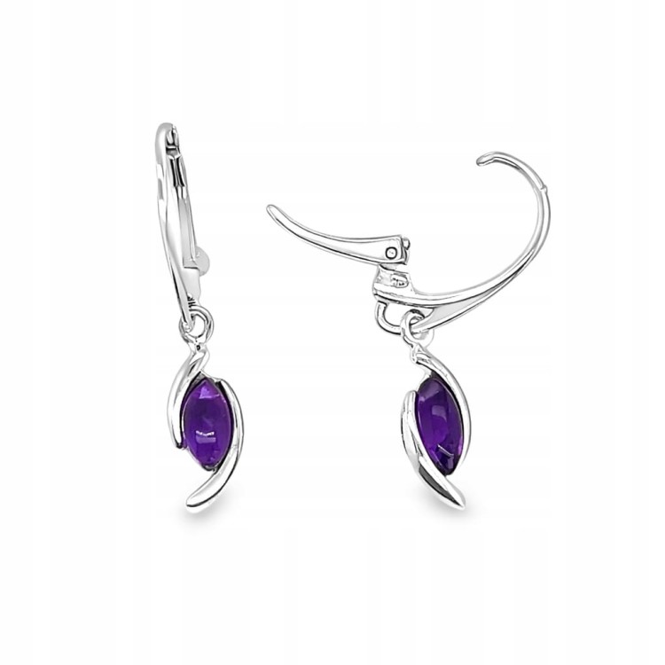 Elegante Ohrringe mit violettem Edelstein