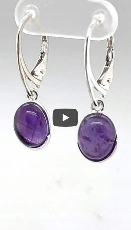 Silberohrringe mit natürlichem Amethyst in Geschenkbox