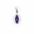 Detailaufnahme der silbernen Ohrringe mit Amethyst