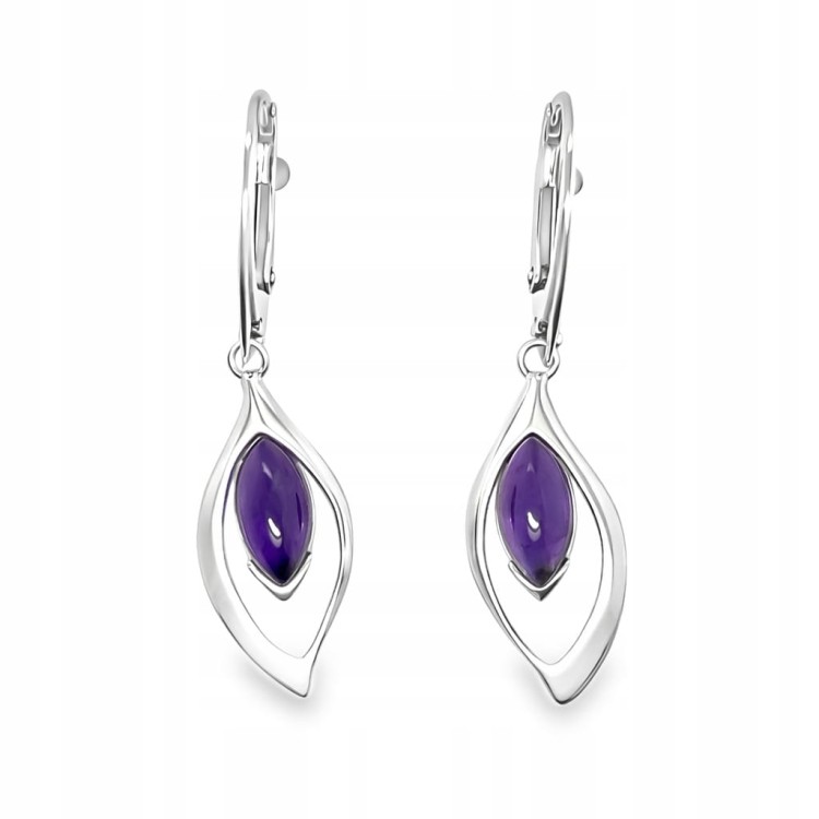 Elegante Amethyst Ohrringe Detailansicht