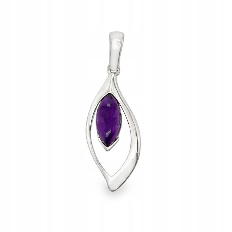 Handgefertigtes Schmuckset mit violettem Edelstein
