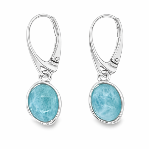 Silberohrringe mit Larimar Kollektion