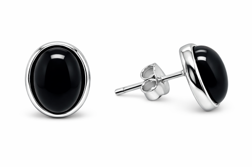 Silberne Onyx Ohrringe in eleganter Geschenkbox