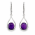 Amethyst Silberohrringe Profilansicht
