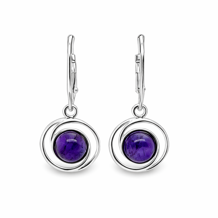 Einzigartige handgefertigte Amethyst Silberohrringe
