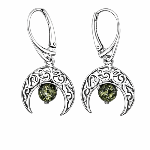 Silberohrringe mit Bernstein LUNULA Set