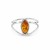 Silberring mit Naturbernstein in Cognac