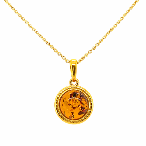 Bernsteinschmuck 925 Silber vergoldet