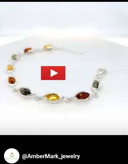 elegantes bernsteinarmband silber 925