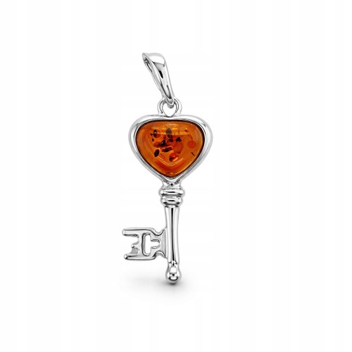 Bernsteinanhänger in Herzform Silber Schmuck