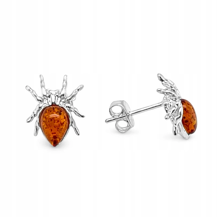 schmuck mit naturbernstein spinne motiv