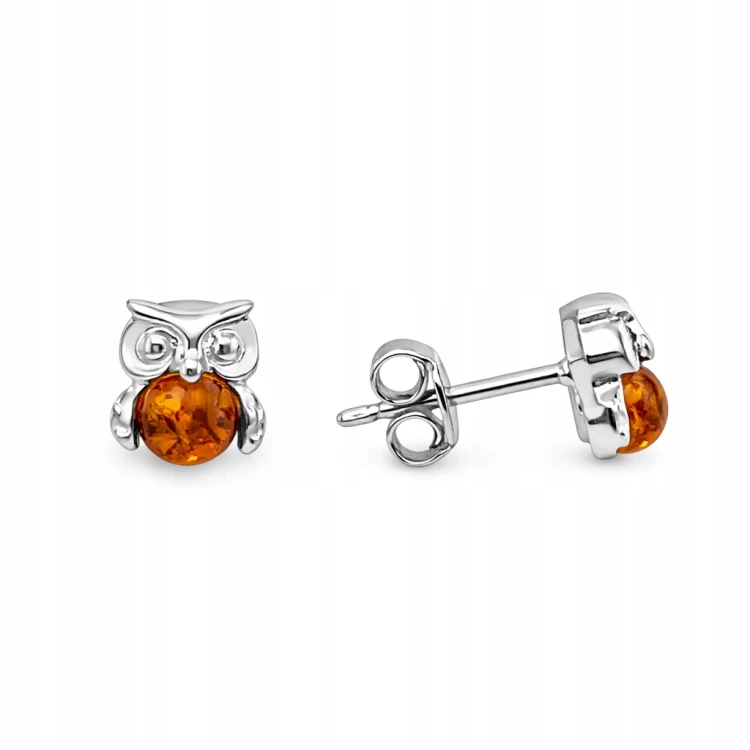 Bernsteinschmuck Eule Detail