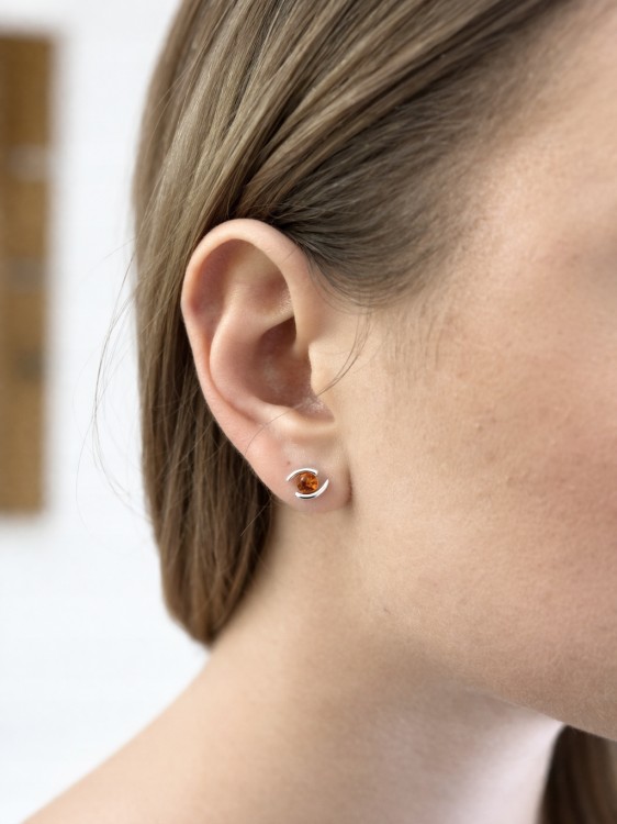 Bernstein Ohrstecker Silber für Damen