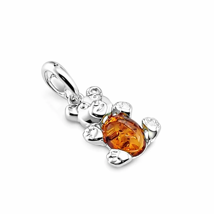 Eleganter Bärenschmuck aus Silber und Bernstein
