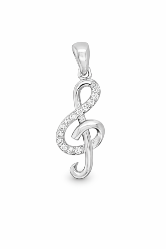 Musikalischer Schmuck Silberanhänger Violinschlüssel Detail