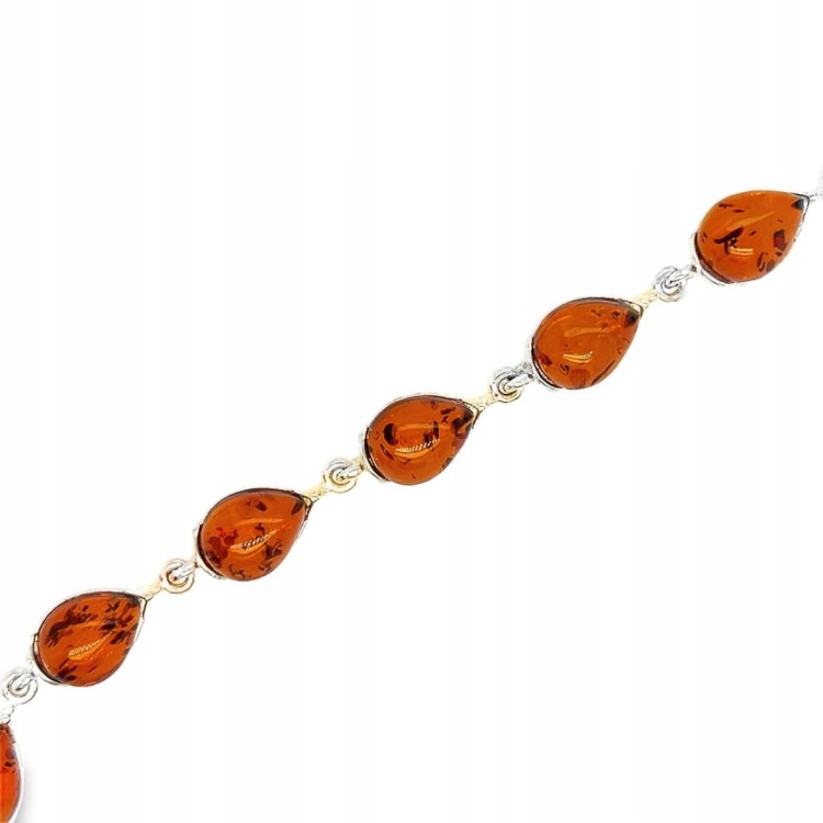 Silberarmband mit Bernstein Tropfen Ansicht
