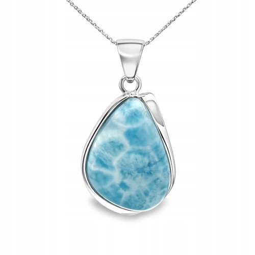 Blauer Larimar Schmuckstein in 925er Silber