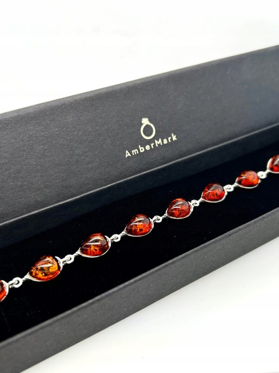 Bernstein Schmuckarmband Cognacfarben