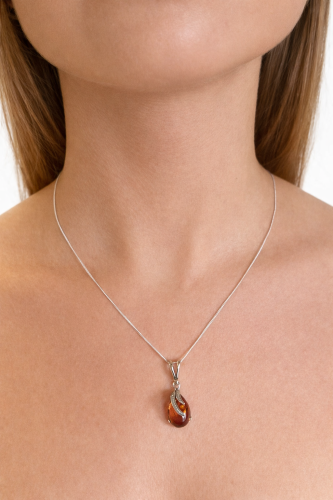 Schmuck Geschenk Bernstein Silber Tropfen