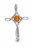 Bernstein Kreuz Anhänger aus 925er Silber