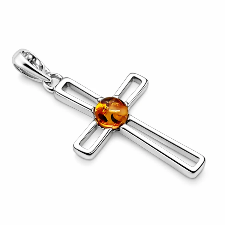 Edler Schmuckanhänger Kreuz Bernstein