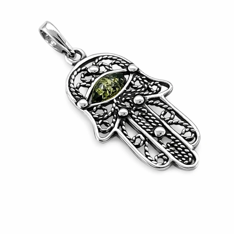 Elegante Hand der Fatima mit Bernstein