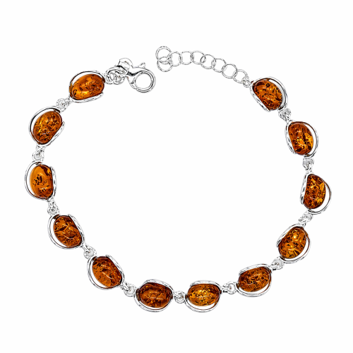 Bernstein Silberarmband Detailansicht