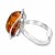 Verstellbarer Ring mit cognacfarbenem Bernstein