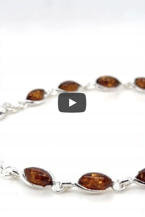 Exklusiver Bernsteinschmuck Silber Armband
