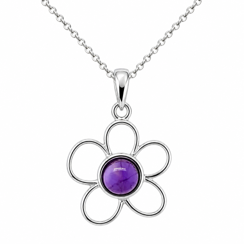 Handgefertigter Silberschmuck mit violettem Amethyst