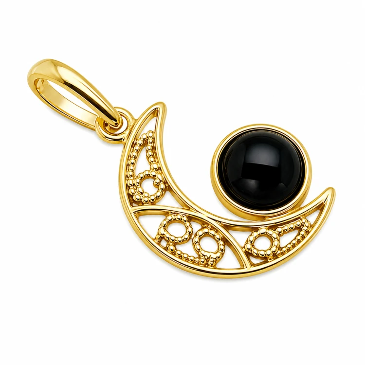 Eleganter Anhänger Mond Onyx