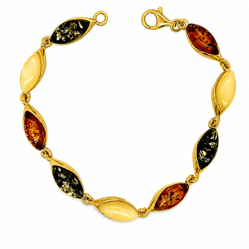 Elegantes Bernsteinarmband vergoldet