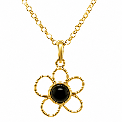 Anhänger Blume Onyx im Detail