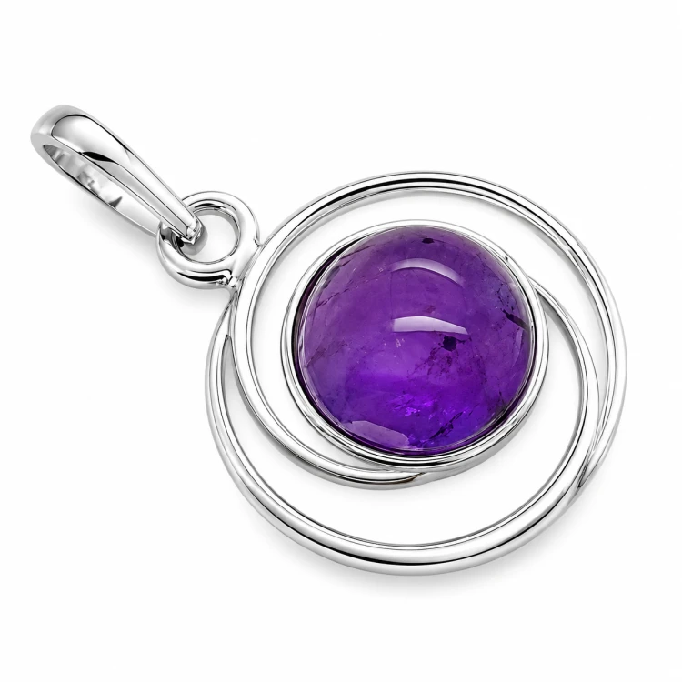Natürlicher Amethyst Stein im Silberanhänger