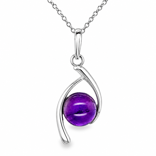 Einzigartiger Anhänger mit violettem Stein
