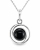 Natürlicher schwarzer Onyx in Silber gefasst
