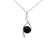 Schwarzer Onyx Edelstein in Silberfassung
