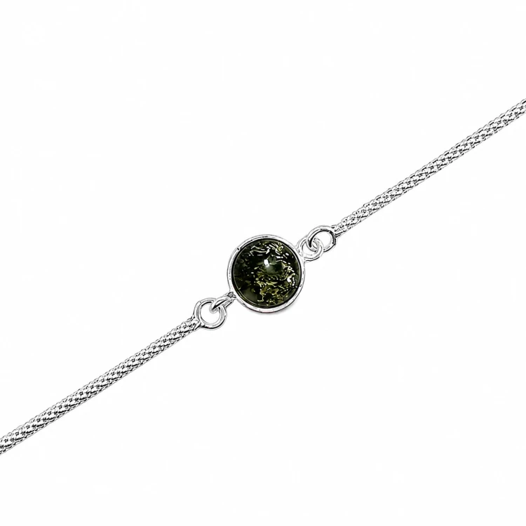 hochwertiges silberarmband 925 mit naturbernstein